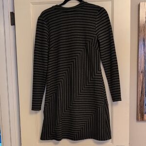 Hutch Black and Gray Striped Long Sleeve Dress